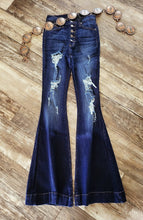 Load image into Gallery viewer, DESTROYED DENIM BELLS~DARK WASH ๐