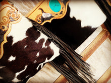 Load image into Gallery viewer, TOOLED COWHIDE CLUTCH & HANDBAG~TURQUOISE OR CACTUS🌵🐮🌵