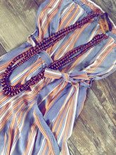 Load image into Gallery viewer, STRAPLESS CAPRI JUMPSUIT~DENIM/CORAL💙🧡