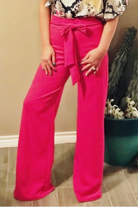 HIGH WAISTED TIE PANTS~HOT PINK 🩷