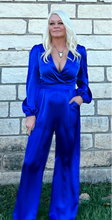 Load image into Gallery viewer, SATIN &amp; LACE JUMPSUIT~ROYAL 💙
