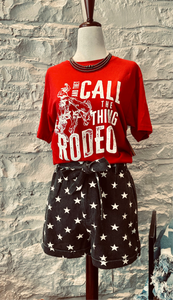 BELTED STAR SHORTS~BLACK ⭐️