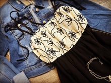 Load image into Gallery viewer, YOU’RE A DAISY IF YA DO DRESS~CREAM/BLACK🌼🌼
