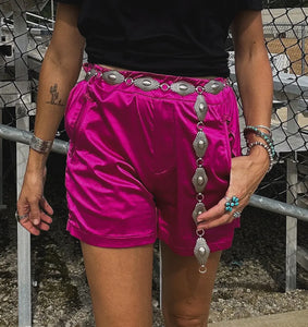 SATIN TUXEDO SHORTS~FUCHSIA🩷
