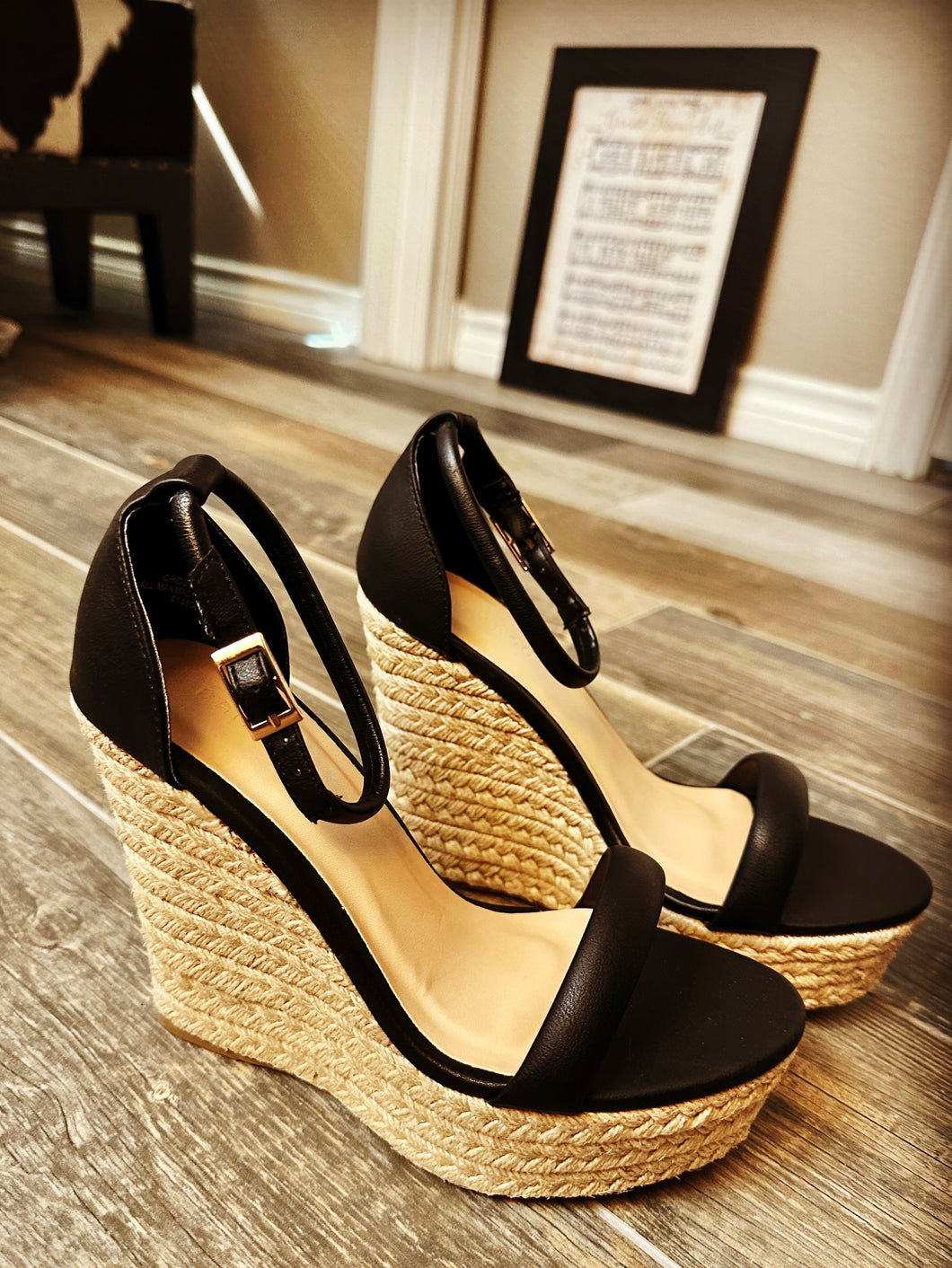 WALK THIS WAY ESPADRILLE WEDGES~BLACK🖤