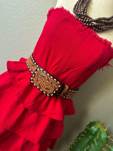 Load image into Gallery viewer, COWBOY’S DREAM DENIM DRESS~RED🔥
