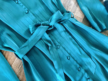 Load image into Gallery viewer, PINSTRIPE SATIN DRESS~DEEP TURQUOISE 🌵
