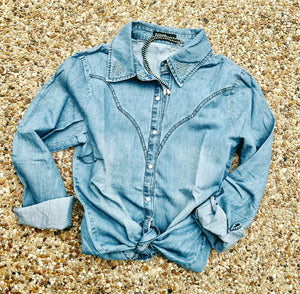 BOOT STITCH DENIM TOP 🤠