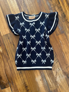 BOW SWEATER~NAVY