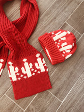 Load image into Gallery viewer, CACTUS BEANIE HAT &amp; SCARF SET~RED🌵❤️
