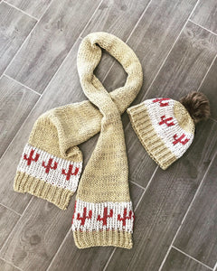 CACTUS POM POM BEANIE & SCARF SET❤️🌵