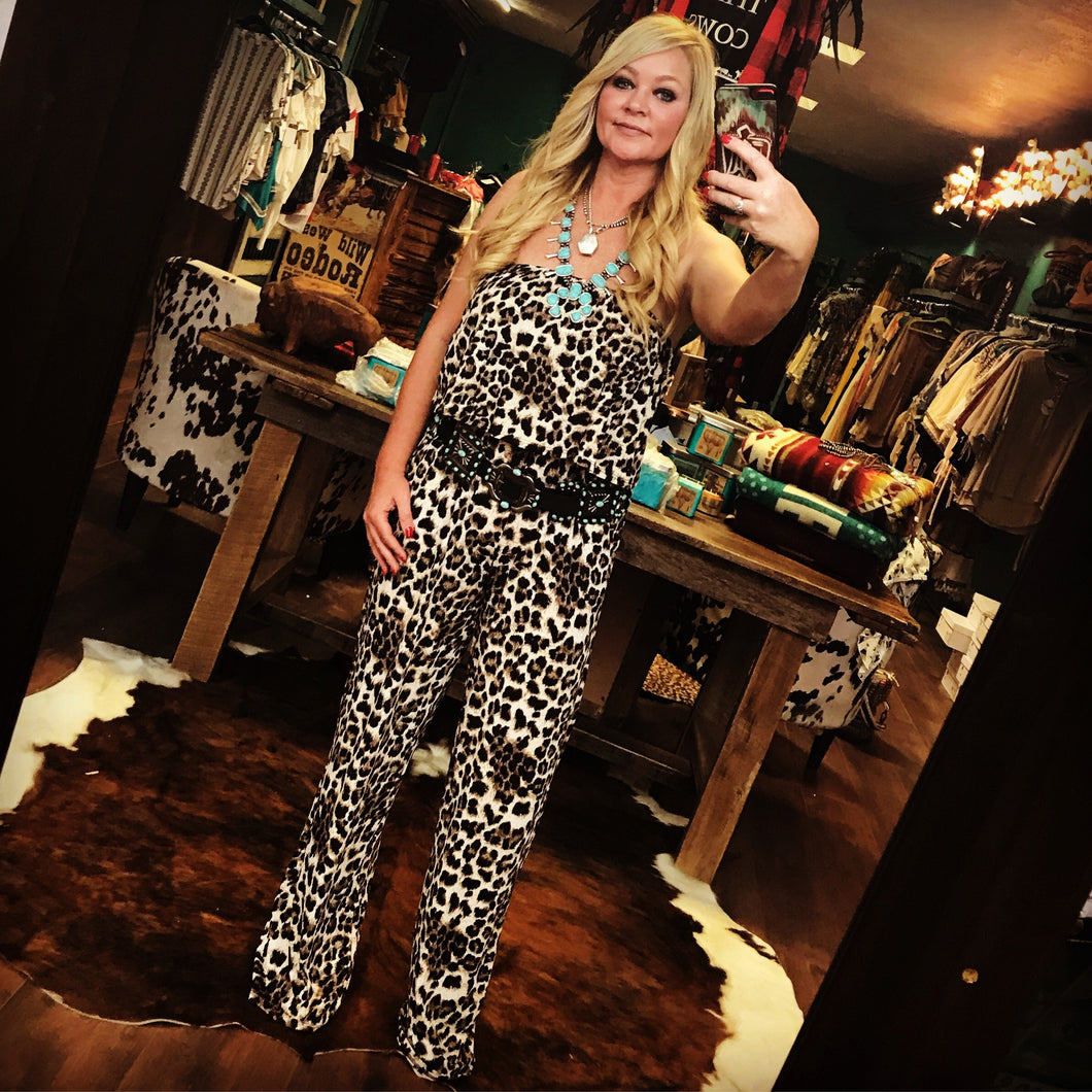 STRAPLESS LEOPARD JUMPSUIT ~LAST RESTOCK 😻