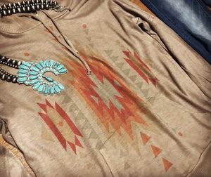 Aztec hoodie~Mocha