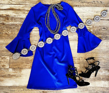 Load image into Gallery viewer, BELL SLEEVE DRESS~COBALT BLUE🔷️
