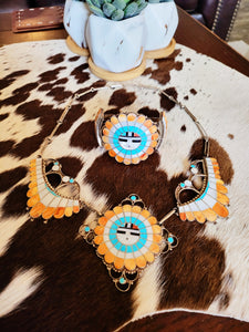 COLLECTOR'S ZUNI TURQUOISE & SPINY SQUASH SET