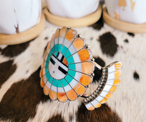 COLLECTOR'S ZUNI TURQUOISE & SPINY SQUASH SET