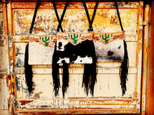 Load image into Gallery viewer, TOOLED COWHIDE CLUTCH &amp; HANDBAG~TURQUOISE OR CACTUS🌵🐮🌵
