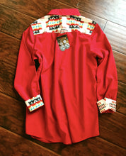 Load image into Gallery viewer, AZTEC RODEO SHIRT~RED ♥️
