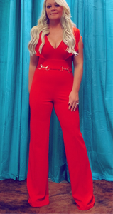 SNAFFLE BIT JUMPSUIT~RED ❤️🔥