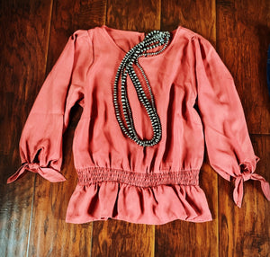 TIE SLEEVE TOP~MARSALA 🌺