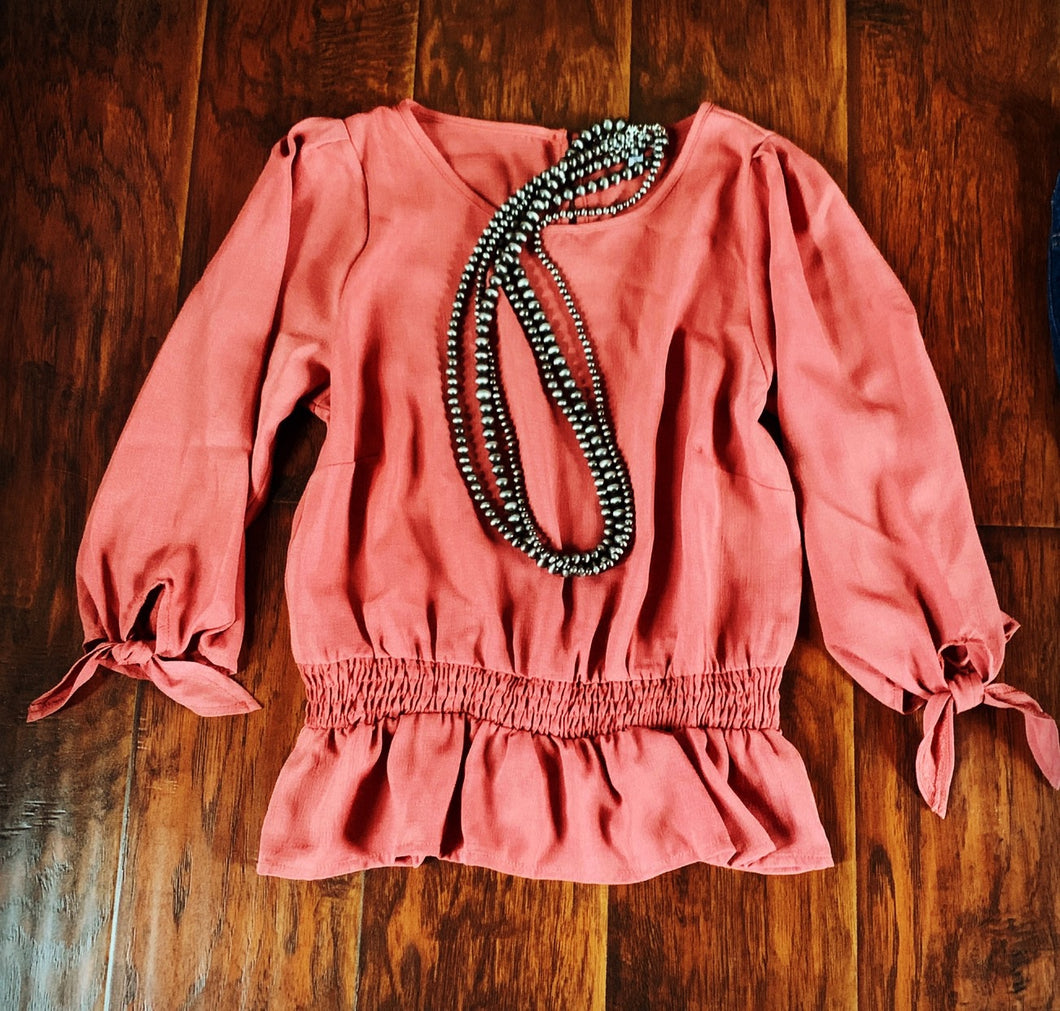 TIE SLEEVE TOP~MARSALA 🌺