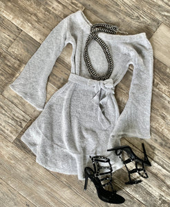 BELL SLEEVE DRESS~SILVER💎