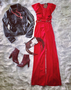 SNAFFLE BIT JUMPSUIT~RED ❤️🔥