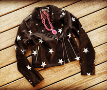 Load image into Gallery viewer, STAR STRUCK LEATHER JACKET~BLACK🖤🌟🖤RESTOCKED
