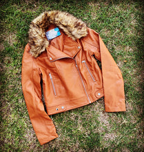 Load image into Gallery viewer, FUR MOTO JACKET~SADDLE🤠
