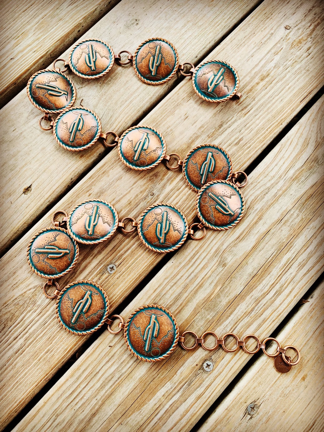 CACTUS CONCHO CHAIN BELT~COPPER🌵