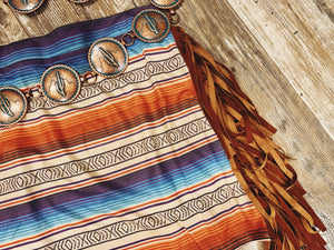 AZTEC SUEDE FRINGE SKIRT~SERAPE🌵