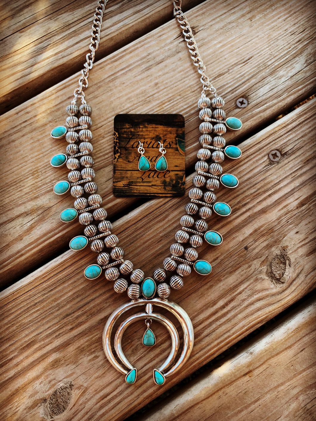 HUGE TURQUOISE SQUASH BLOSSOM SET🌵