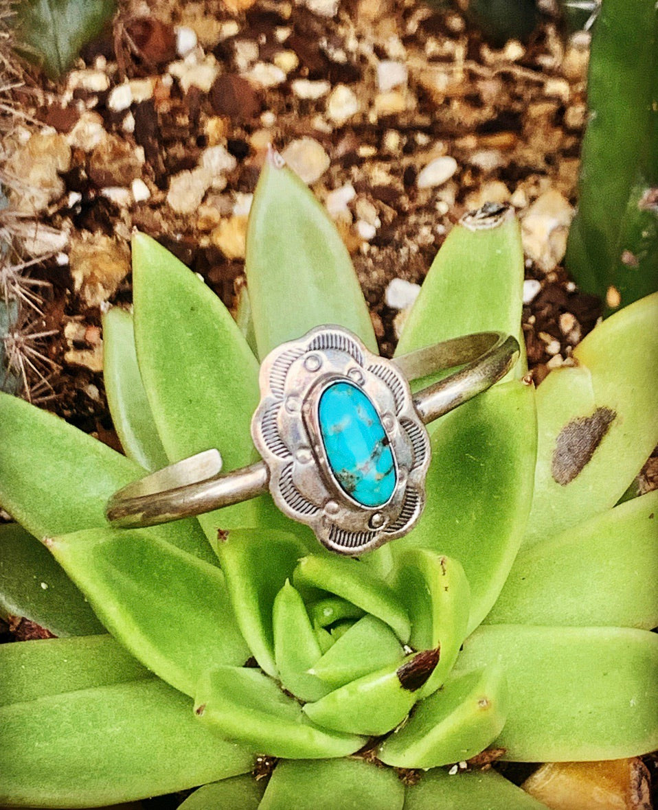 STERLING & TURQUOISE CONCHO CUFF💎🌵