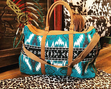 Load image into Gallery viewer, AZTEC TRAVEL BAG~TURQUOISE🌵RESTOCKED
