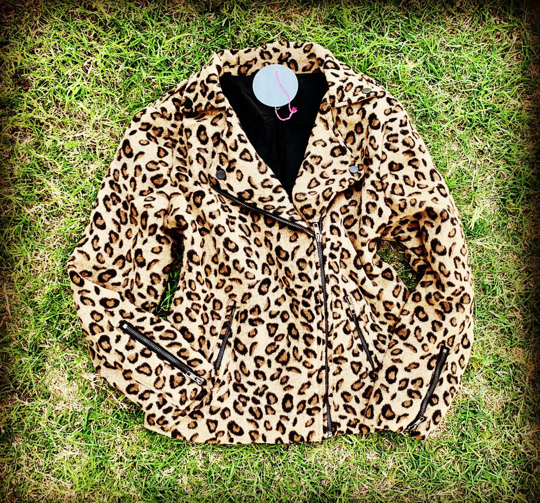 LEOPARD MOTO JACKET😻