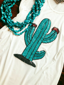 Sequined cactus tank 🌵