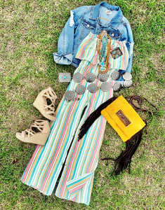 STRIPED STRAPLESS JUMPSUIT~CANDY🍬🍬