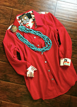 Load image into Gallery viewer, AZTEC RODEO SHIRT~RED ♥️
