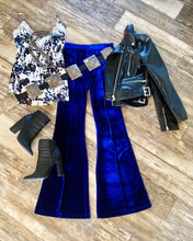 Load image into Gallery viewer, VELVET TROUSER BELLS~ROYAL💙LAST RESTOCK
