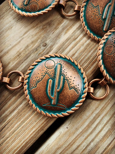 CACTUS CONCHO CHAIN BELT~COPPER🌵